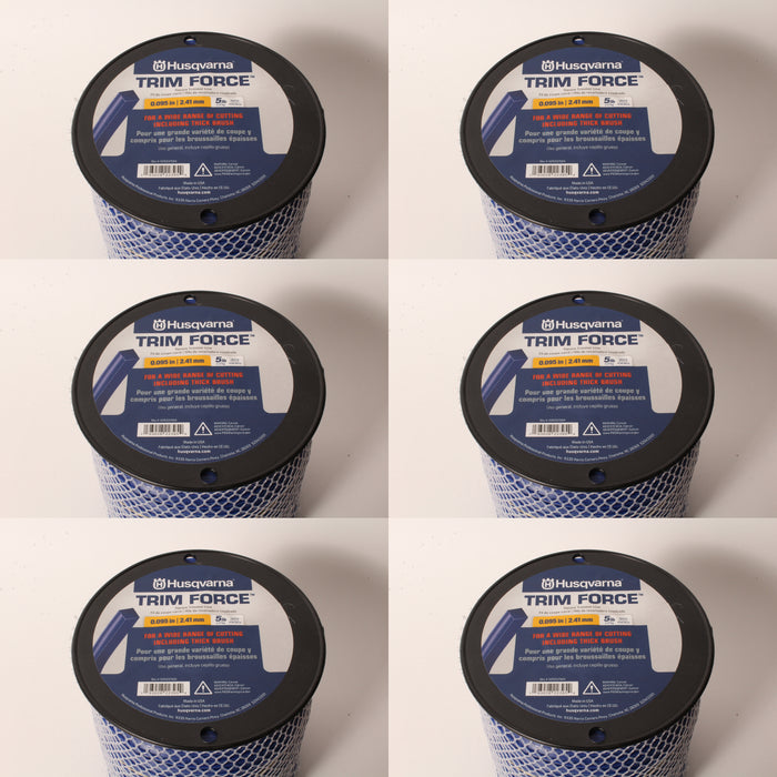 6 PK Husqvarna 529337504 Trim Force Square Trimmer Line 5lb 1427' Spool .095"