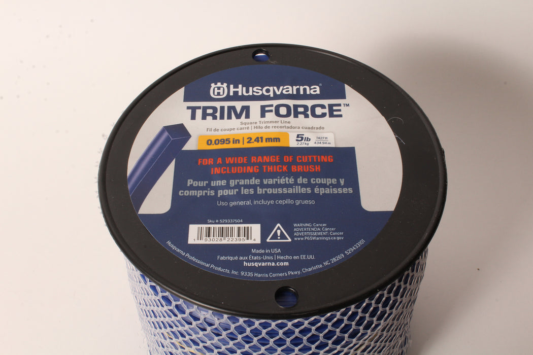 Genuine Husqvarna 529337504 Trim Force Square Trimmer Line 5lb 1427' Spool .095"