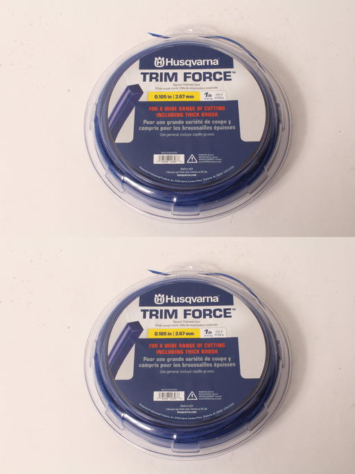 2 PK Genuine Husqvarna 529337512 Trim Force Square Trimmer Line 230' Spool .105"