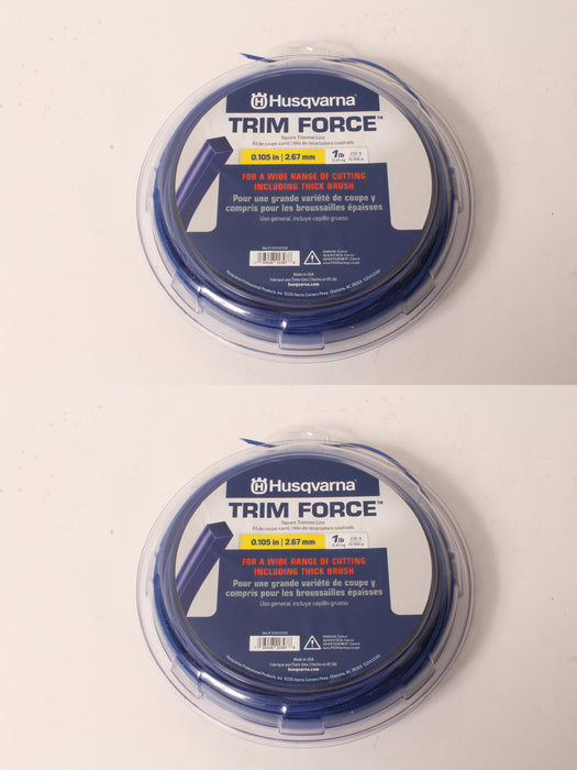 2 PK Genuine Husqvarna 529337512 Trim Force Square Trimmer Line 230' Spool .105"