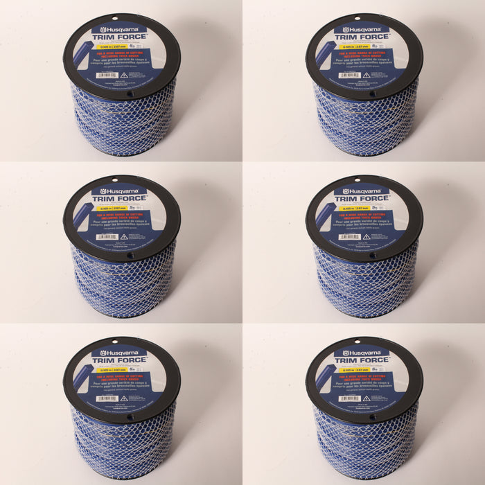 6 PK Husqvarna 529337514 Trim Force Square Trimmer Line 5lb 1168' Spool .105"