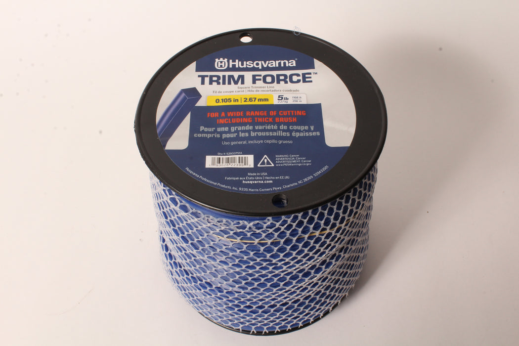 Genuine Husqvarna 529337514 Trim Force Square Trimmer Line 5lb 1168' Spool .105"