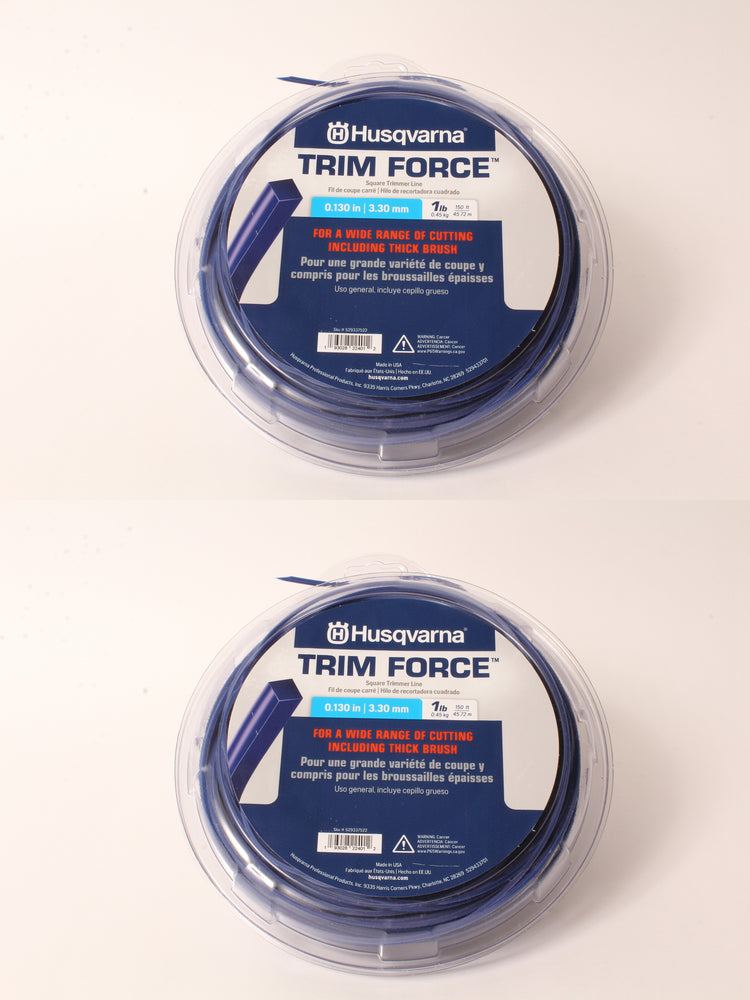 2 PK Genuine Husqvarna 529337522 Trim Force Square Trimmer Line 150' Spool .130"