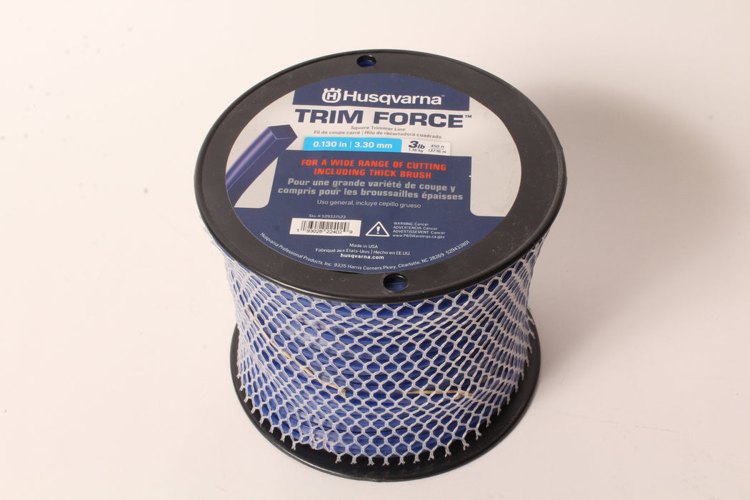 Genuine Husqvarna 529337523 Trim Force Square Trimmer Line 3lb 450ft Spool .130"
