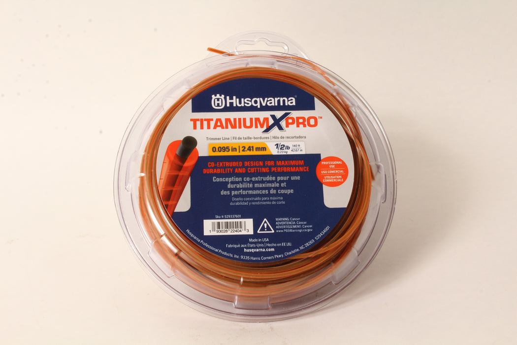Husqvarna 529337601 Titanium XPro Round Trimmer Line 140' 1/2lb Spool .095"