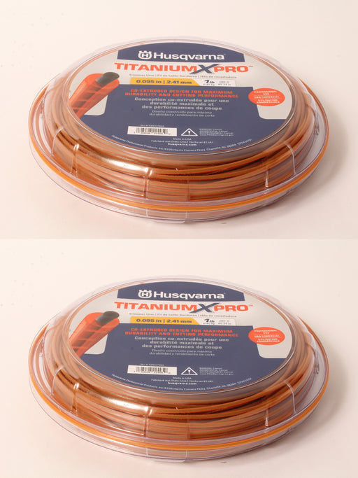 2 PK Husqvarna 529337602 Titanium XPro Round Trimmer Line 280' 1lb Spool .095"