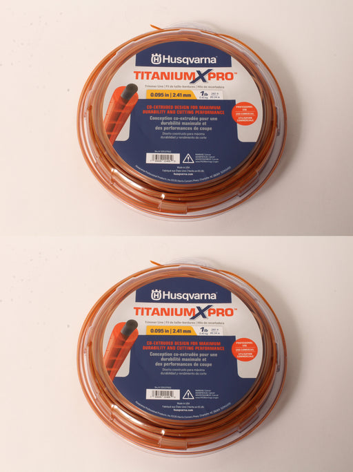 2 PK Husqvarna 529337602 Titanium XPro Round Trimmer Line 280' 1lb Spool .095"