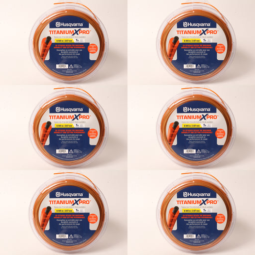 6 PK Husqvarna 529337612 Titanium XPro Round Trimmer Line 230' 1lb Spool .105"