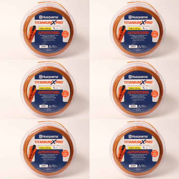 6 PK Husqvarna 529337612 Titanium XPro Round Trimmer Line 230' 1lb Spool .105"