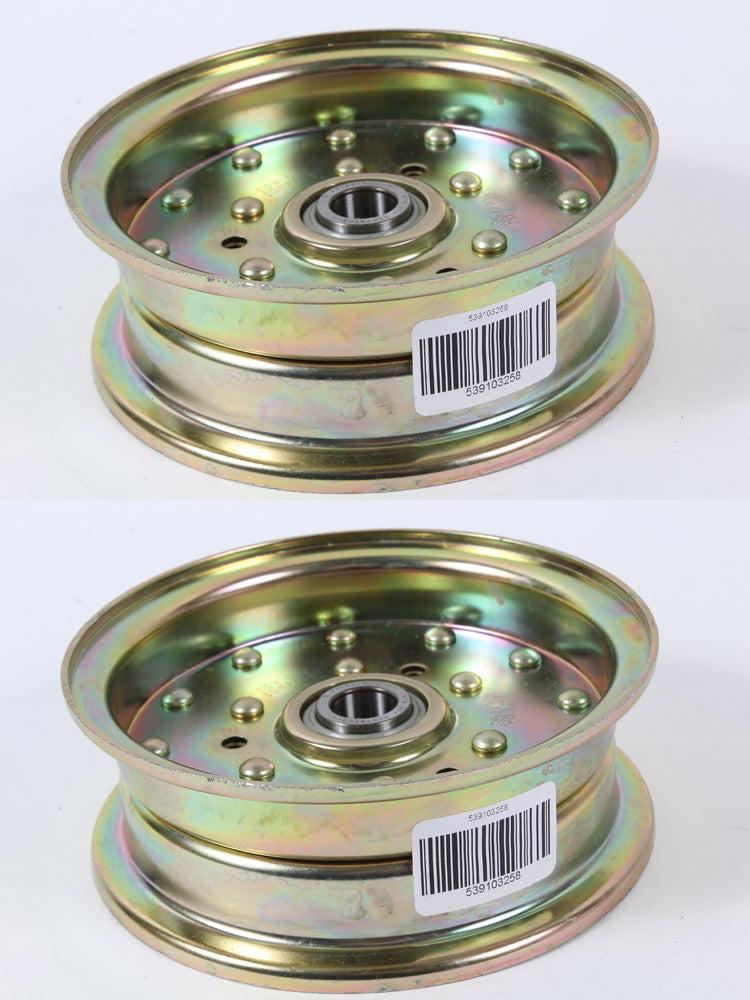 2 Pack Husqvarna 539103258 Tall Idler Pulley Fits Craftsman Poulan Pro 103258