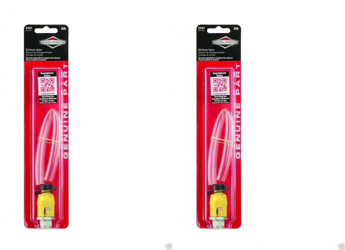 2 Pack Genuine Briggs & Stratton 5401K Oil Drain Valve & Hose Kit OEM
