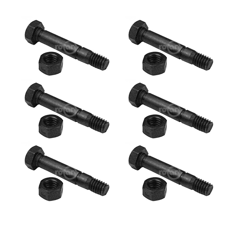 6 Pack Rotary 5575 Shear Bolt & Nut Fits Ariens 52100100