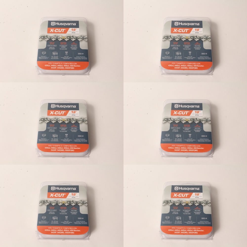 6 Pack Husqvarna 581643603 18" SP33G .325" .050 72 DL CS X-Cut Saw Chain Loop