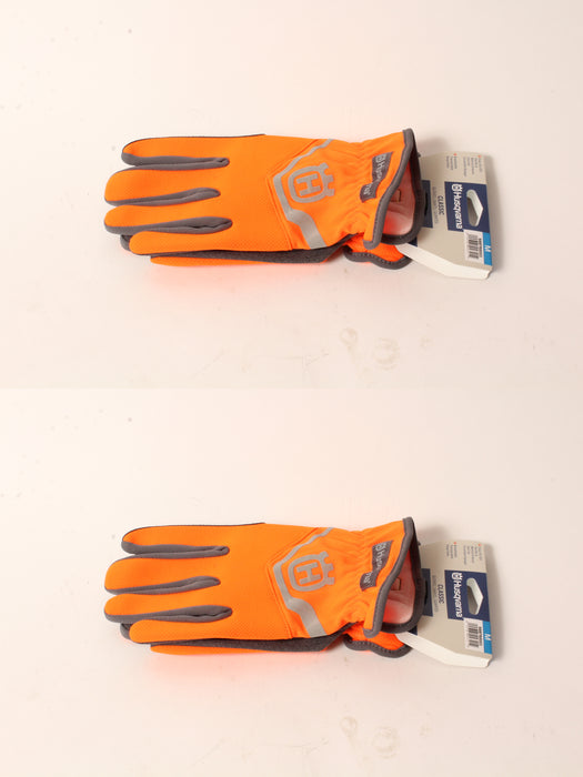 2 Pack Husqvarna 589752001 Medium Classic Work Gloves High-Viz Lightweight