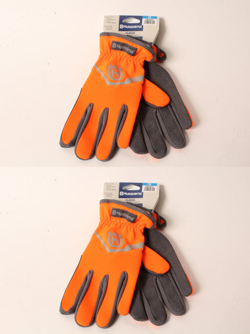 2 Pack Husqvarna 589752001 Medium Classic Work Gloves High-Viz Lightweight