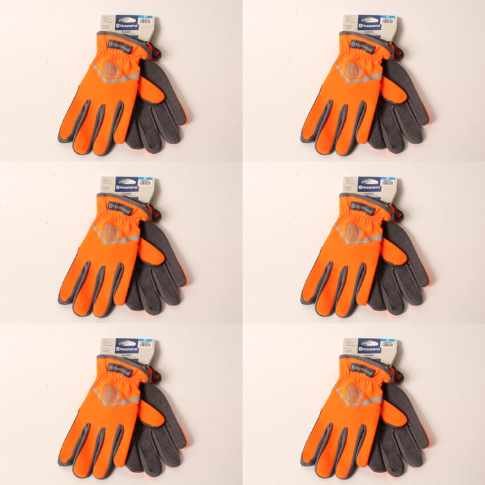 6 Pack Husqvarna 589752001 Medium Classic Work Gloves High-Viz Lightweight