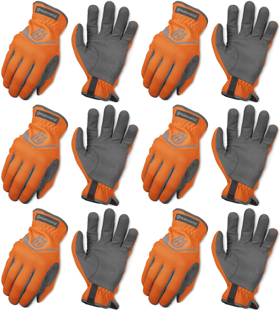 6 Pack Husqvarna 589752002 Large Classic Work Gloves High-Viz Lightweight