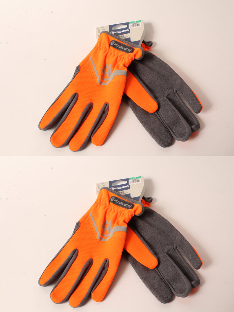 2 Pack Husqvarna 589752003 X-Large Classic Work Gloves High-Viz Lightweight