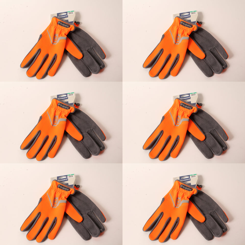 6 Pack Husqvarna 589752003 X-Large Classic Work Gloves High-Viz Lightweight