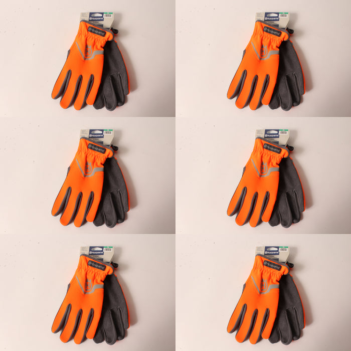 6 Pack Husqvarna 589752003 X-Large Classic Work Gloves High-Viz Lightweight
