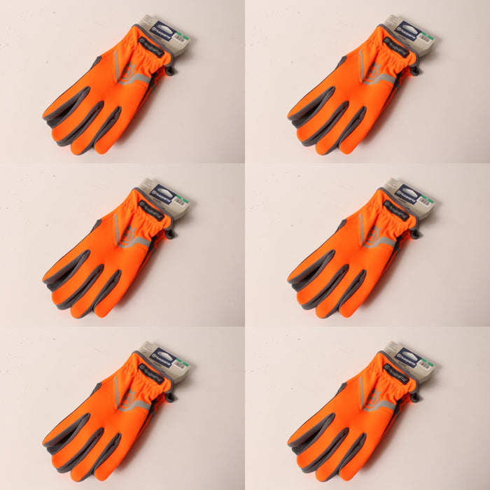6 Pack Husqvarna 589752003 X-Large Classic Work Gloves High-Viz Lightweight