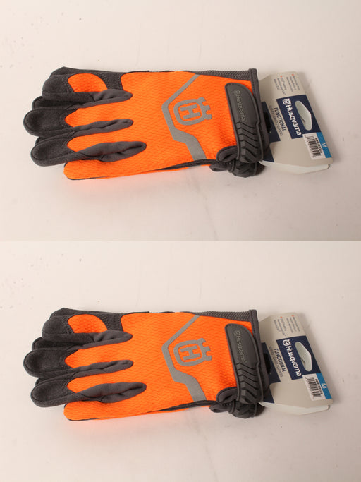 2 Pack Husqvarna 589752101 Med Functional Work Gloves D30 Palm Padding High-Viz