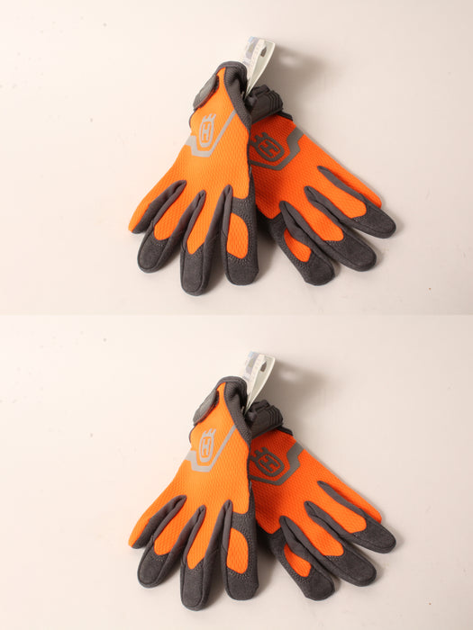 2 Pack Husqvarna 589752101 Med Functional Work Gloves D30 Palm Padding High-Viz