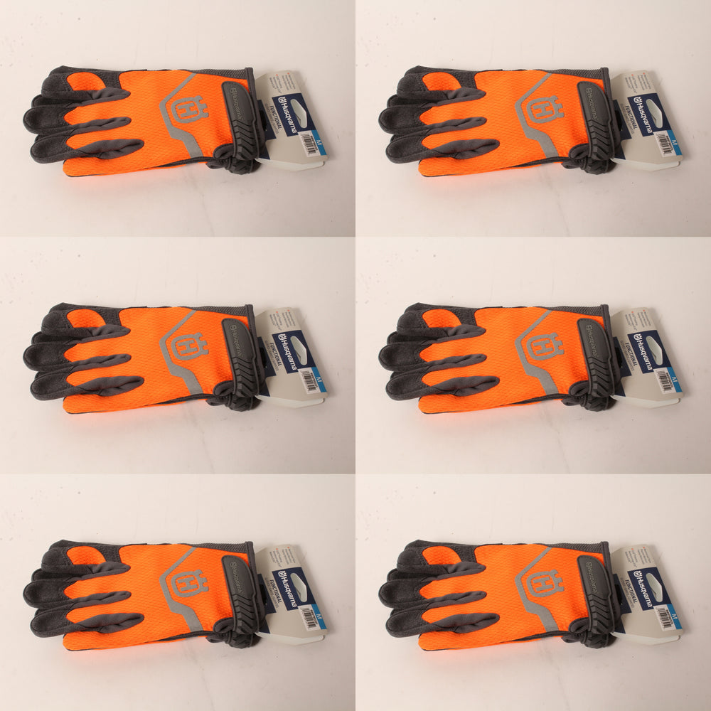 6 PK Husqvarna 589752101 Med Functional Work Gloves D30 Palm Padding High-Viz