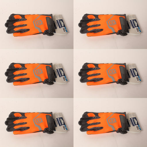 6 PK Husqvarna 589752101 Med Functional Work Gloves D30 Palm Padding High-Viz