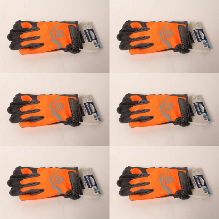 6 PK Husqvarna 589752101 Med Functional Work Gloves D30 Palm Padding High-Viz