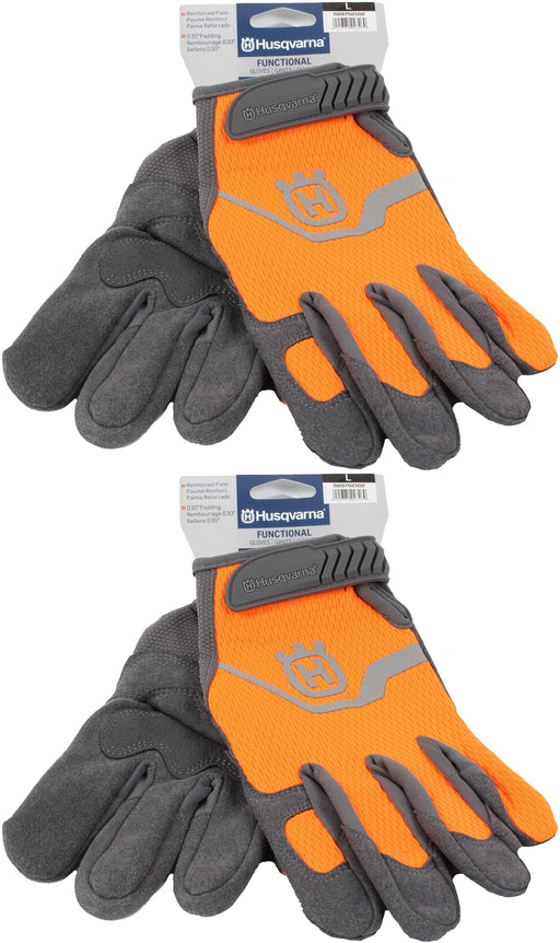 2 PK Husqvarna 589752102 L Technical Work Gloves DuraHide D30 Padding High-Viz