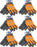 6 PK Husqvarna 589752102 L Technical Work Gloves DuraHide D30 Padding High-Viz