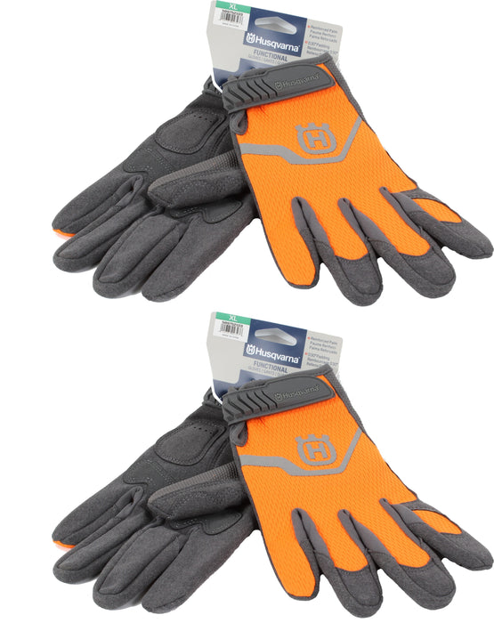 2 PK Husqvarna 589752103 XL Technical Work Gloves DuraHide D30 Padding High-Viz