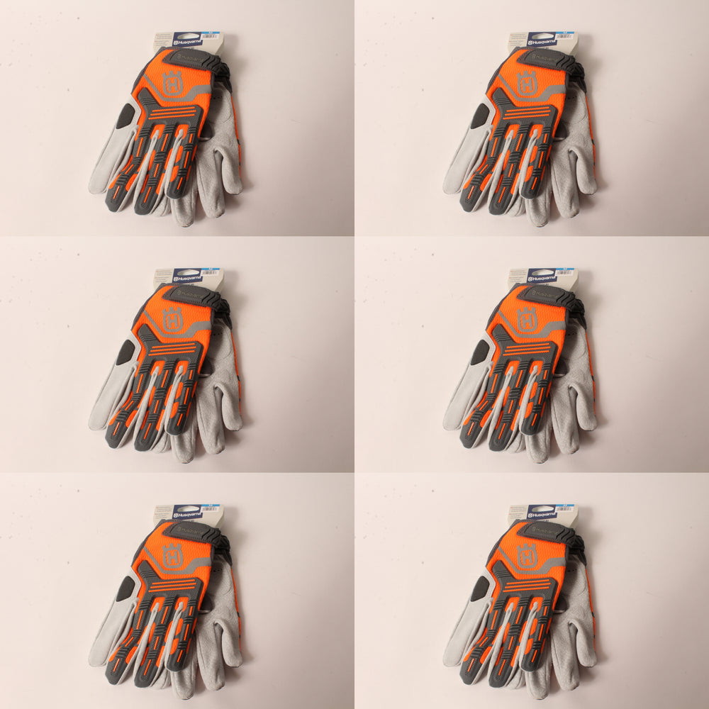 6 PK Husqvarna 589752201 Med Technical Work Gloves DuraHide D30 Padding High-Viz