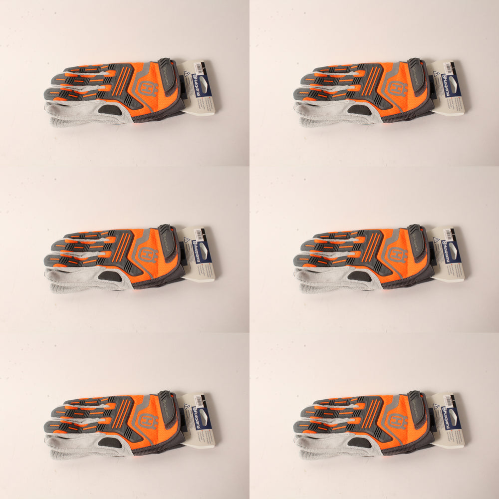 6 PK Husqvarna 589752202 L Technical Work Gloves DuraHide D30 Padding High-Viz