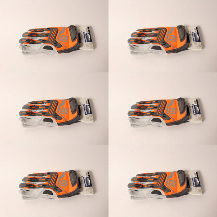 6 PK Husqvarna 589752202 L Technical Work Gloves DuraHide D30 Padding High-Viz