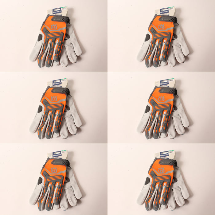 6 PK Husqvarna 589752203 XL Technical Work Gloves DuraHide D30 Padding High-Viz