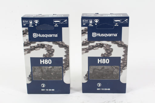 2 Pack Husqvarna 591132368 18" 3/8 .050 68DL Chainsaw Chain Loop H80 501846568