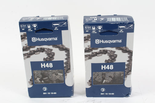 2 Pack Husqvarna 591151593 28" .058 3/8" 93DL Chainsaw Chain Loop H48 501842893