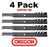 4 pack Oregon 595-601 Mower Blade Gator G5 Fits Dixon 539119860 13933