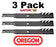 3 Pack Oregon 595-605 Mower Blade Gator G5 fits Craftsman 187255