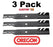 3 Pack Oregon 595-614 Gator G5 Mower Blade Fits AYP 157033 170698 176084