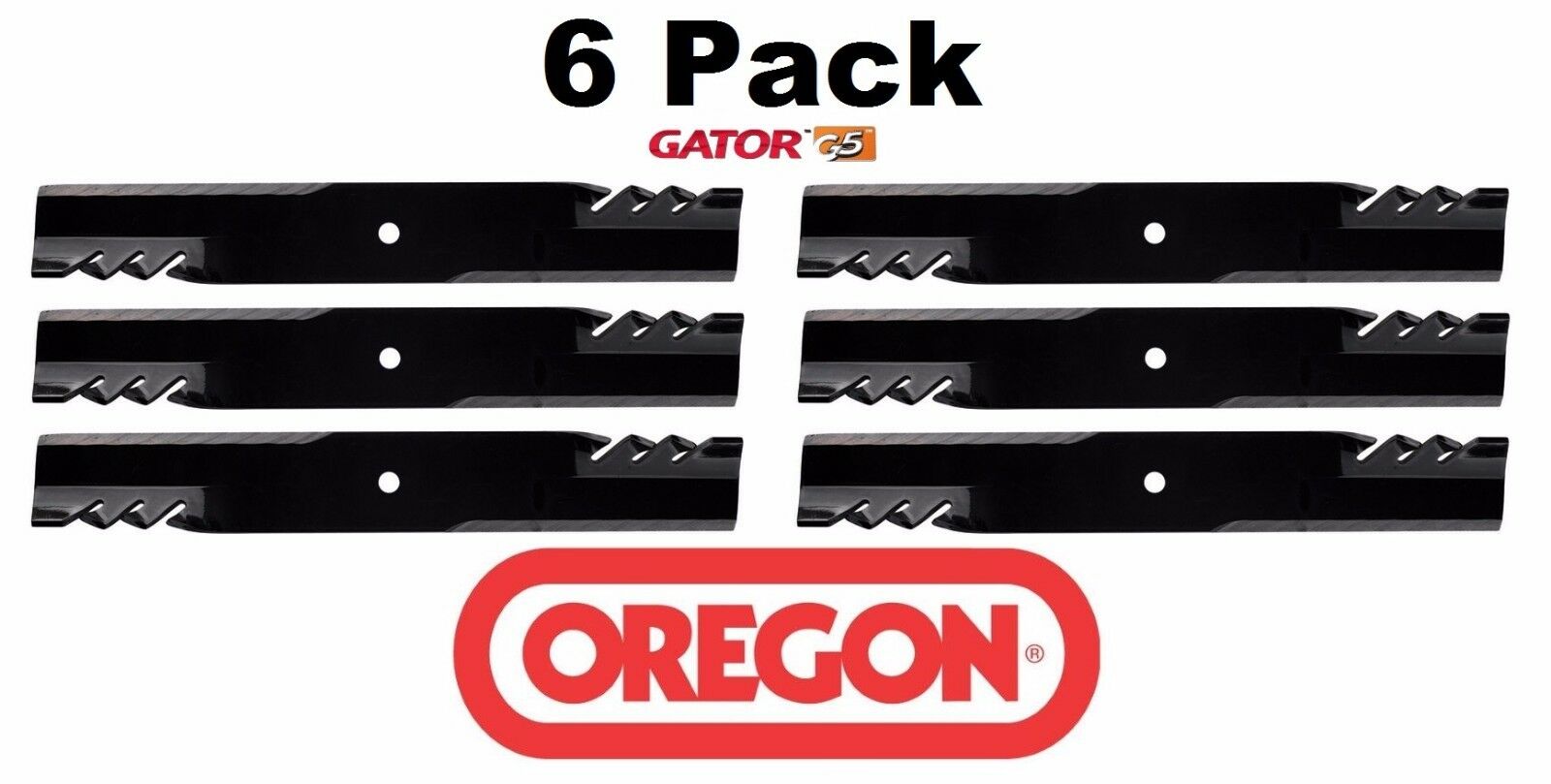 6 Pack Oregon 596-310 G5 Gator Mulcher Blade for Giant Vac 21537 32" 48"