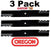 3 Pack Oregon 596-319 Mower Blade Gator G5 Fits Hustler 602771 602771X 793935