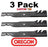 3 Pack Oregon 596-327 Mower Blade Gator G5 Fits Everide 103-2519 103-6390