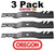 3 Pack Oregon 596-330 Mower Blade Gator G5 Fits Cub Cadet 742-3019 742-3025