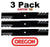 3 Pack Oregon 596-341 Mower Blade Gator G5 Fits Ferris 48112 48113 481709