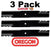 3 Pack Oregon 596-346 Mower Blade Gator G5 Grasshopper 320322