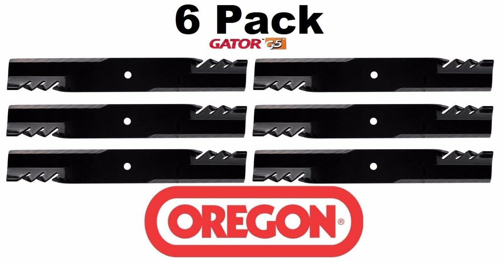 6 Pack Oregon 596-347 G5 Gator Mulcher Blade for Lastec P-128 61"