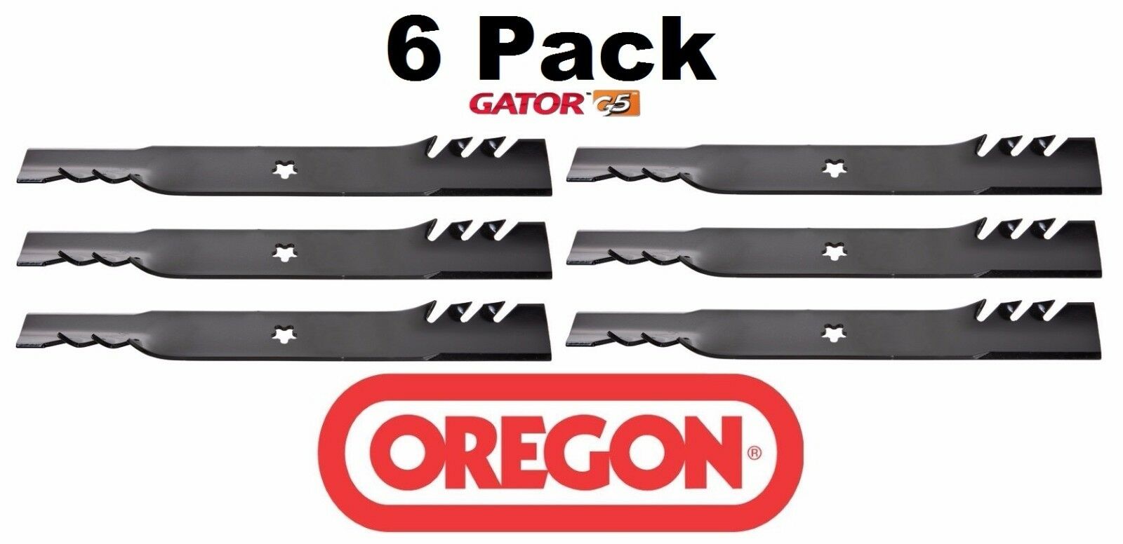 6 Pack Oregon 596-370 G5 Gator Blade for AYP 405308 405380 403107 46"